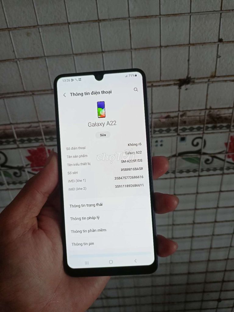 Samsung Galaxy A22 ram 6/128GB. Mua bán Điện thoại tại Quận Bình Thuỷ Cần Thơ được đăng bởi CH Thuan Mobile hình 1