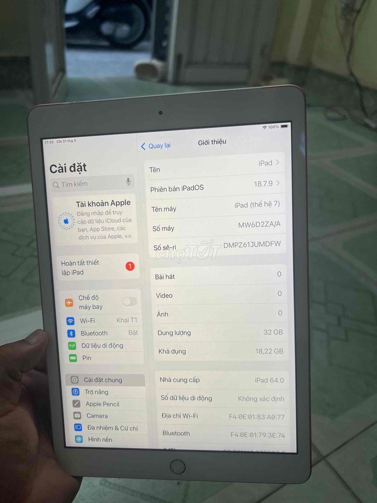 Apple iPad Gen 7 32GB Vàng 10.2 inch. Mua bán Máy tính bảng tại Quận Cầu Giấy Hà Nội được đăng bởi Nguyễn Mạnh Thắng hình 1