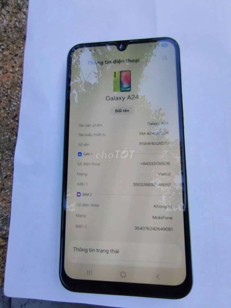 Samsung A24 Xanh lá Đã qua sử dụng. Mua bán Điện thoại tại Thành phố Bến Tre Bến Tre được đăng bởi Cao Minh Huy hình 1