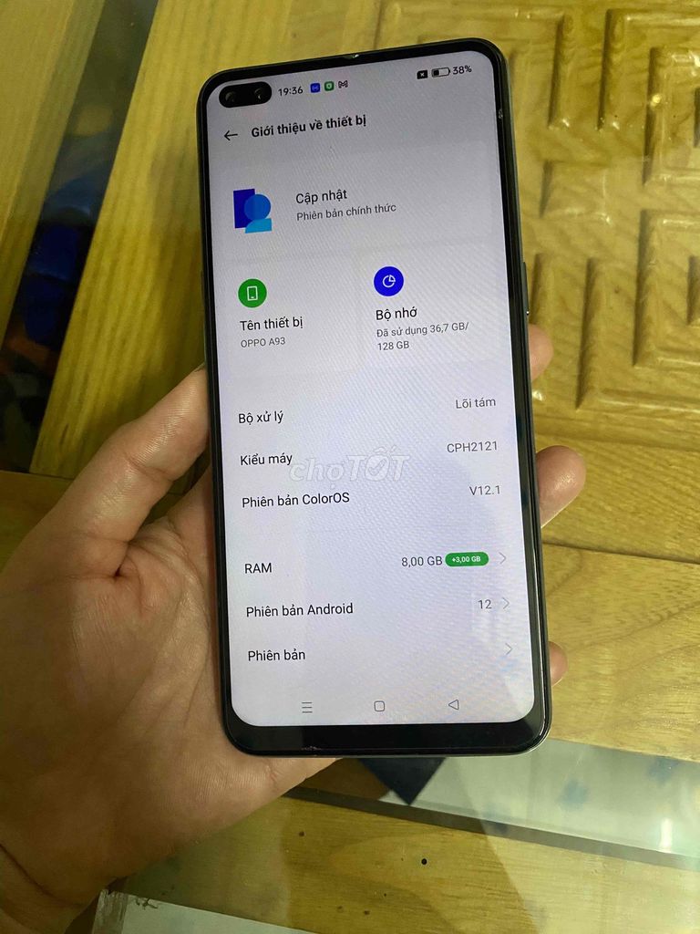 Oppo A93 128GB Trắng. Mua bán Điện thoại tại Huyện Củ Chi Tp Hồ Chí Minh được đăng bởi Linh hình 1