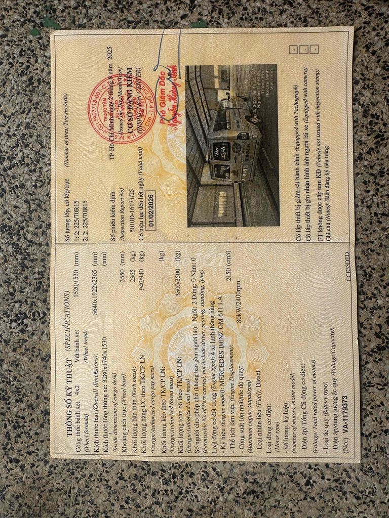 Mercedes Benz Sprinter tải van 2008 2 chỗ /940kg. Mua bán Ô tô tại Quận 12 Tp Hồ Chí Minh được đăng bởi A Kha hình 10