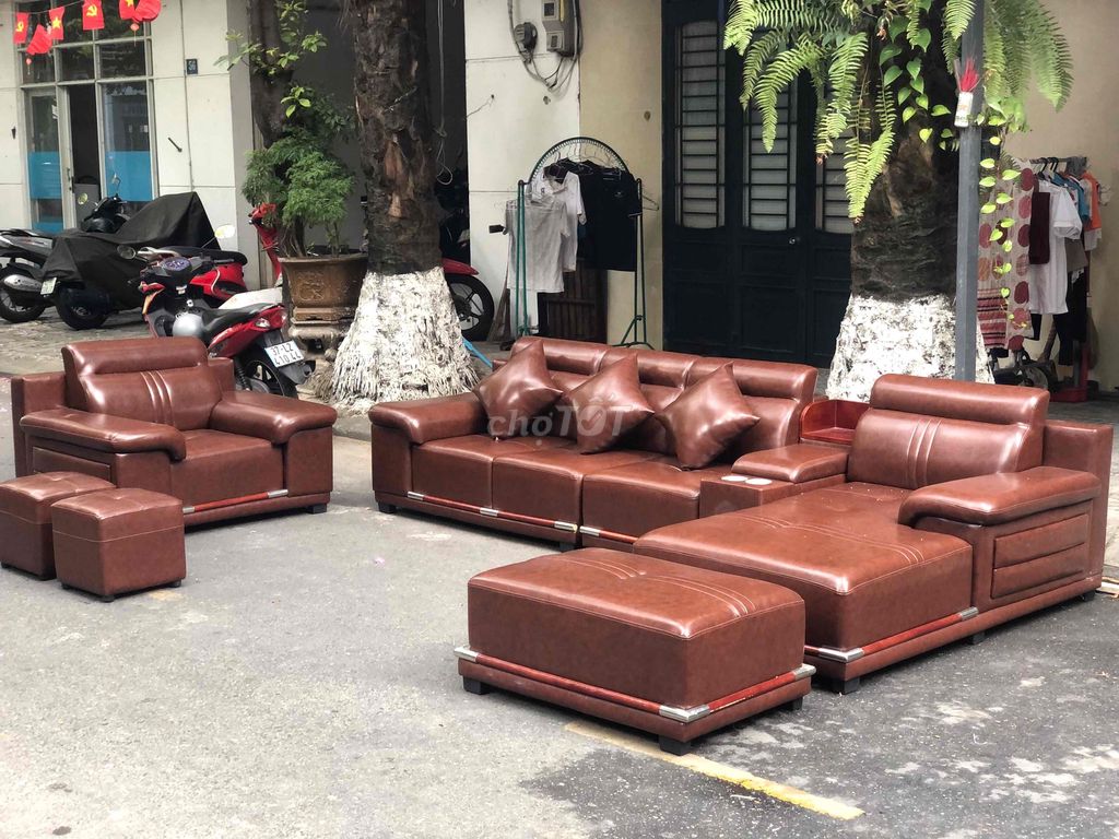 Bộ SOFA Góc L Da Bò Nhập Khẩu Ý. Mua bán Bàn ghế tại Quận Thanh Khê Đà Nẵng được đăng bởi Huyền Anh  hình 1