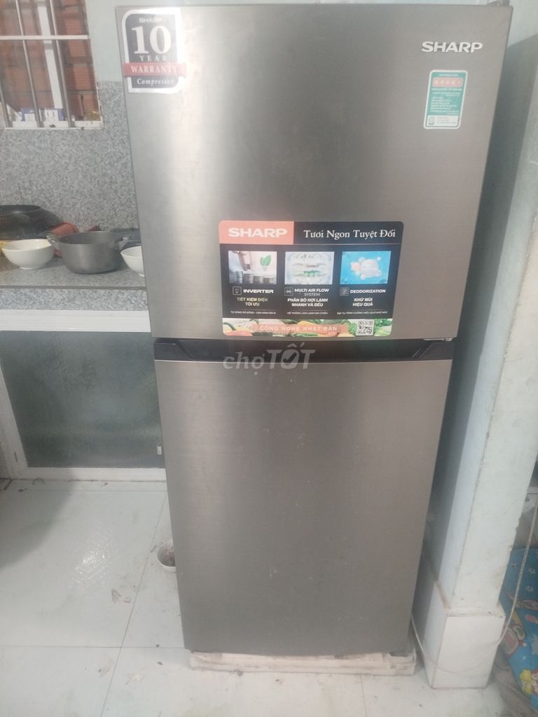 Tủ lạnh Sharp Inverter 181 lít Xám cũ. Mua bán Tủ lạnh tại Huyện Vĩnh Thuận Kiên Giang được đăng bởi My Ebe My hình 1
