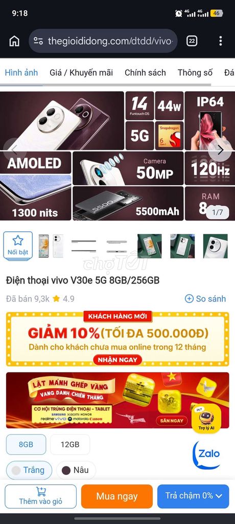 Vivo V30e 5G 256GB . Mua bán Điện thoại tại Thành phố Tam Kỳ Quảng Nam được đăng bởi bap hình 1