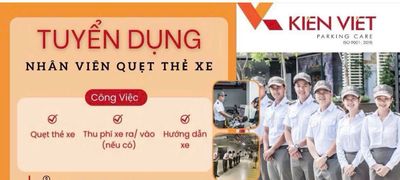 TUYỂN NAM/NỮ QUẸT THẺ XE, HƯỚNG DẪN XE VÀO