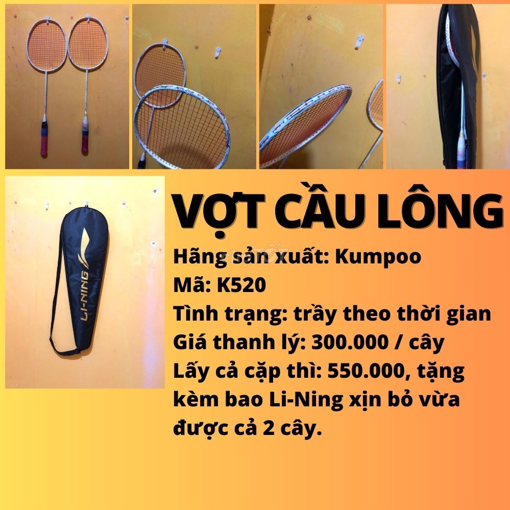 Vợt cầu lông Kumpoo K520 PRO tặng kèm bao da xịn. Mua bán Đồ thể thao, Dã ngoại tại Huyện Ninh Hải Ninh Thuận được đăng bởi Yo hình 1