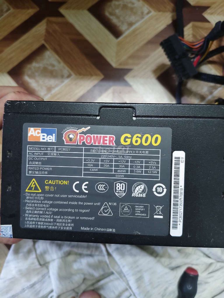 Nguồn máy tính ACBel G600 550W 80 Plus. Mua bán Linh kiện (RAM, Card...) tại Quận 12 Tp Hồ Chí Minh được đăng bởi Hồ Trí hình 1