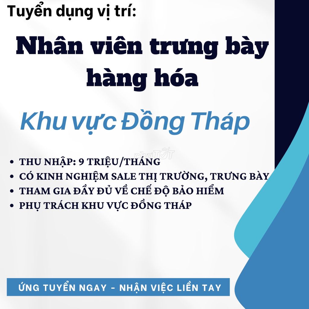 NHÂN VIÊN TRƯNG BÀY HÀNG HÓA - KHU VỰC ĐỒNG THÁP - 123649069