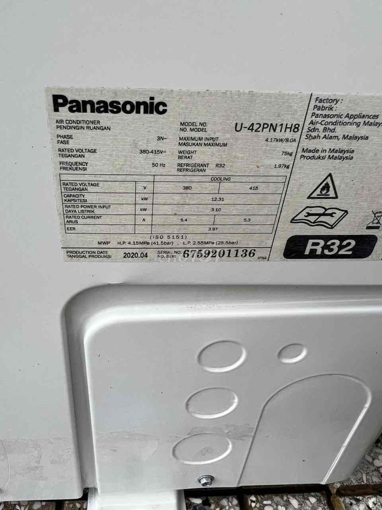 Máy lạnh âm trần Panasonic mono 5hp mới 95% 2020