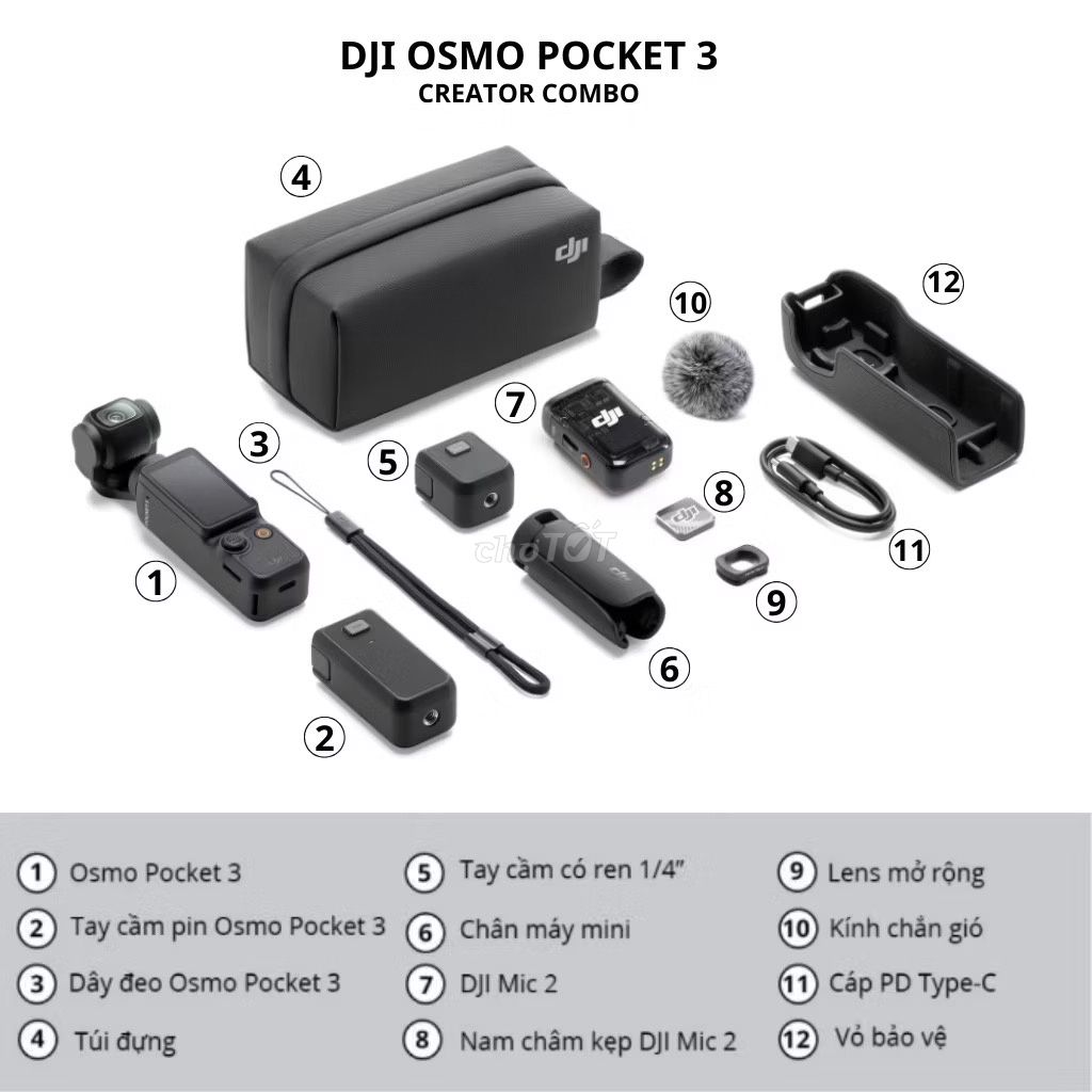 Máy quay phim DJI Osmo Pocket 3 Combo Creator Đen. Mua bán Máy ảnh, Máy quay tại Quận Ba Đình Hà Nội được đăng bởi Hà hình 1