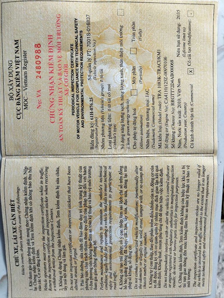 JAC 6t5 2010 thùng cao 2m4 mới xét. Mua bán Xe tải, xe ben tại Huyện Bình Chánh Tp Hồ Chí Minh được đăng bởi huynhductrong hình 6