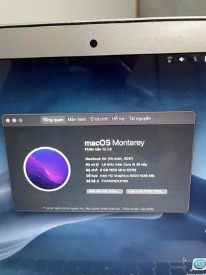 Apple MacBook Air 2017 i5 8GB SSD Bạc