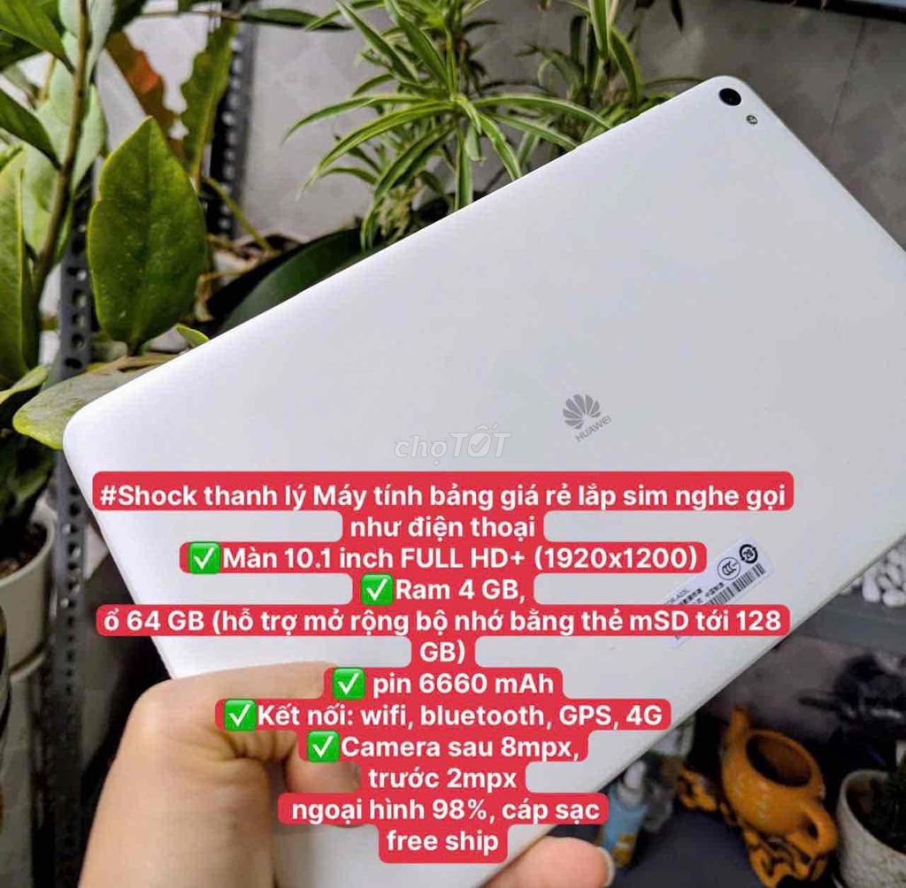Huawei 10.1 inch 4GB/64GB Trắng. Mua bán Máy tính bảng tại Quận Long Biên Hà Nội được đăng bởi NGUYỄN MẠNH THẮNG hình 1