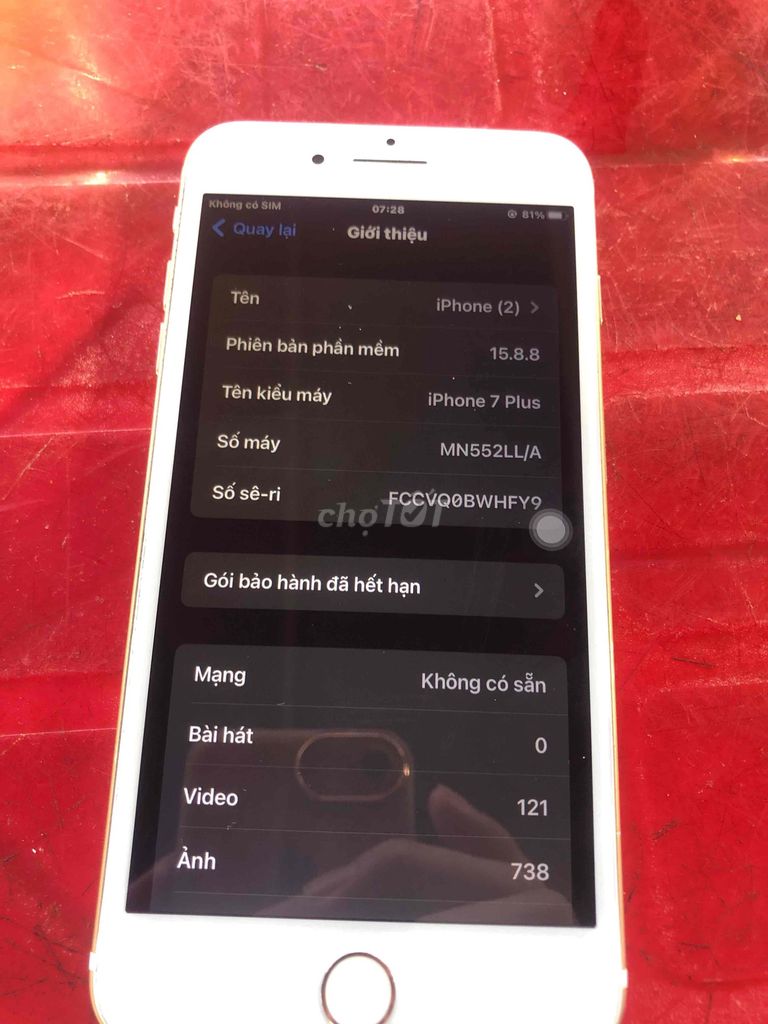Apple iPhone 7 Plus 128GB Vàng 92%. Mua bán Điện thoại tại Huyện Cam Lộ Quảng Trị được đăng bởi Văn Đức hình 1