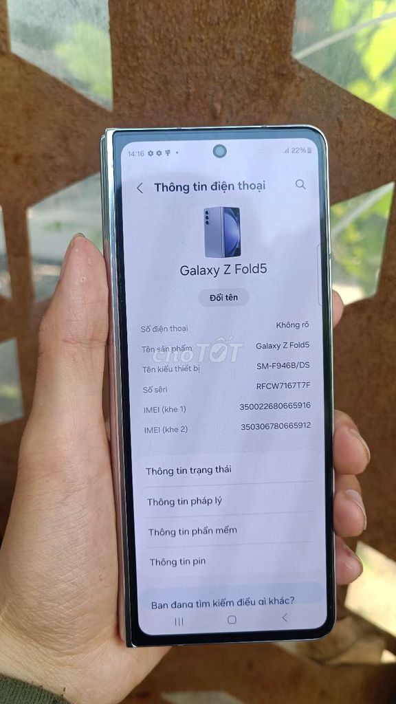 Samsung Galaxy Z Fold5 256GB Bạc. Mua bán Điện thoại tại Quận Bình Thạnh Tp Hồ Chí Minh được đăng bởi Huy hình 1