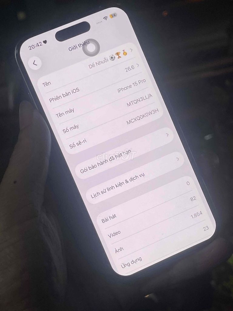 Apple iPhone 15 Pro Trắng 2 sim. Mua bán Điện thoại tại Quận Bình Tân Tp Hồ Chí Minh được đăng bởi nguyễn sang  hình 1