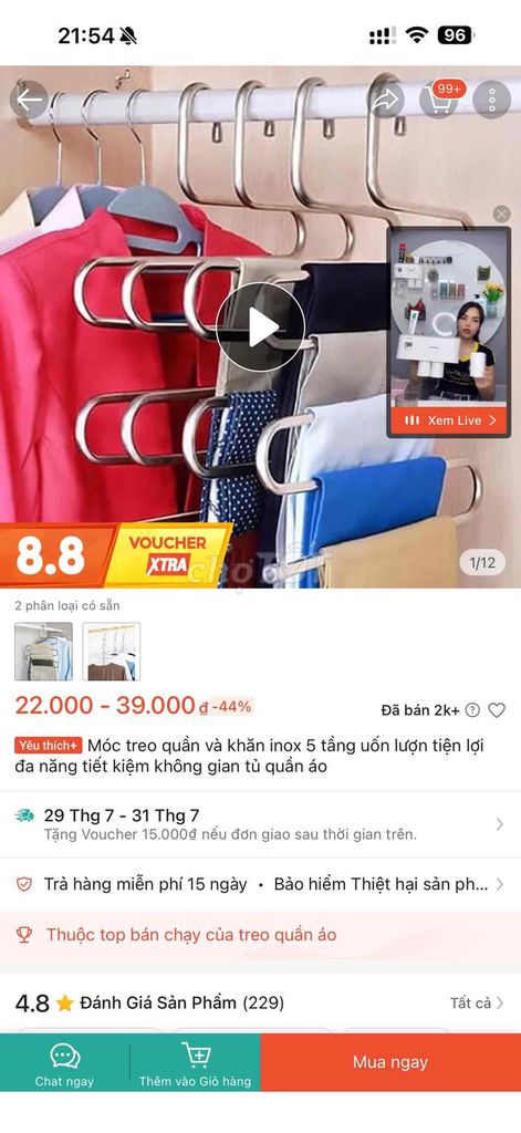 Móc quần áo 5 tầng uốn lượn (3 cái). Mua bán Nội thất, đồ gia dụng khác tại Quận Gò Vấp Tp Hồ Chí Minh được đăng bởi Hong Tran hình 1