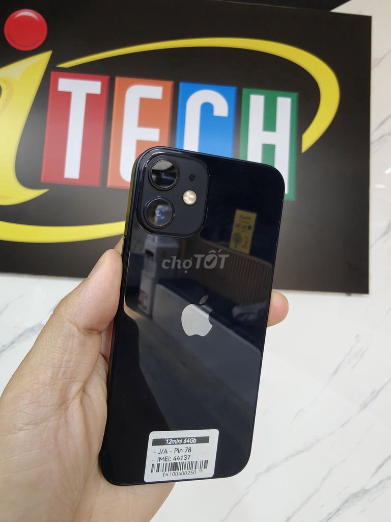 iPhone 12 mini 64GB Đen Nguyên zin. Mua bán Điện thoại tại Quận Thanh Khê Đà Nẵng được đăng bởi Itech ĐN hình 1