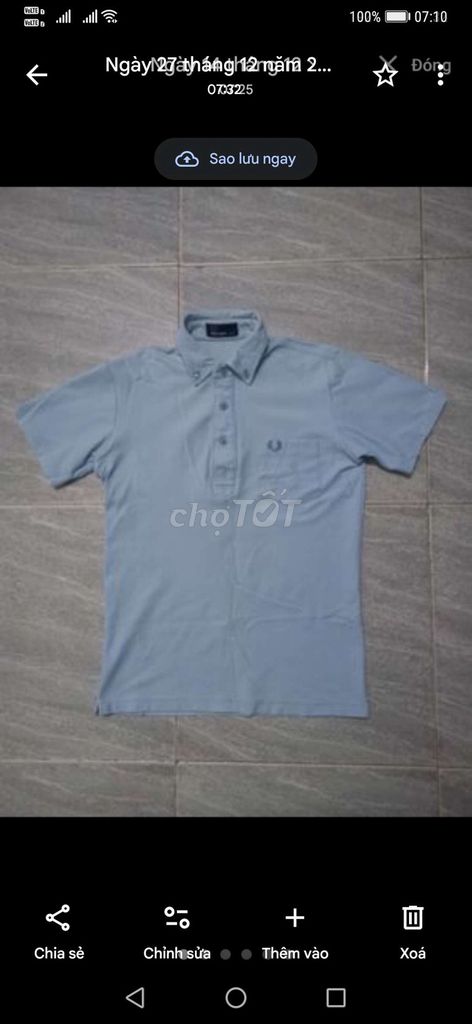 Áo polo Fred Perry Vin00s GolfJapan Xanh form Xs. Mua bán Quần áo tại Quận Gò Vấp Tp Hồ Chí Minh được đăng bởi LogiaShop2hands hình 1