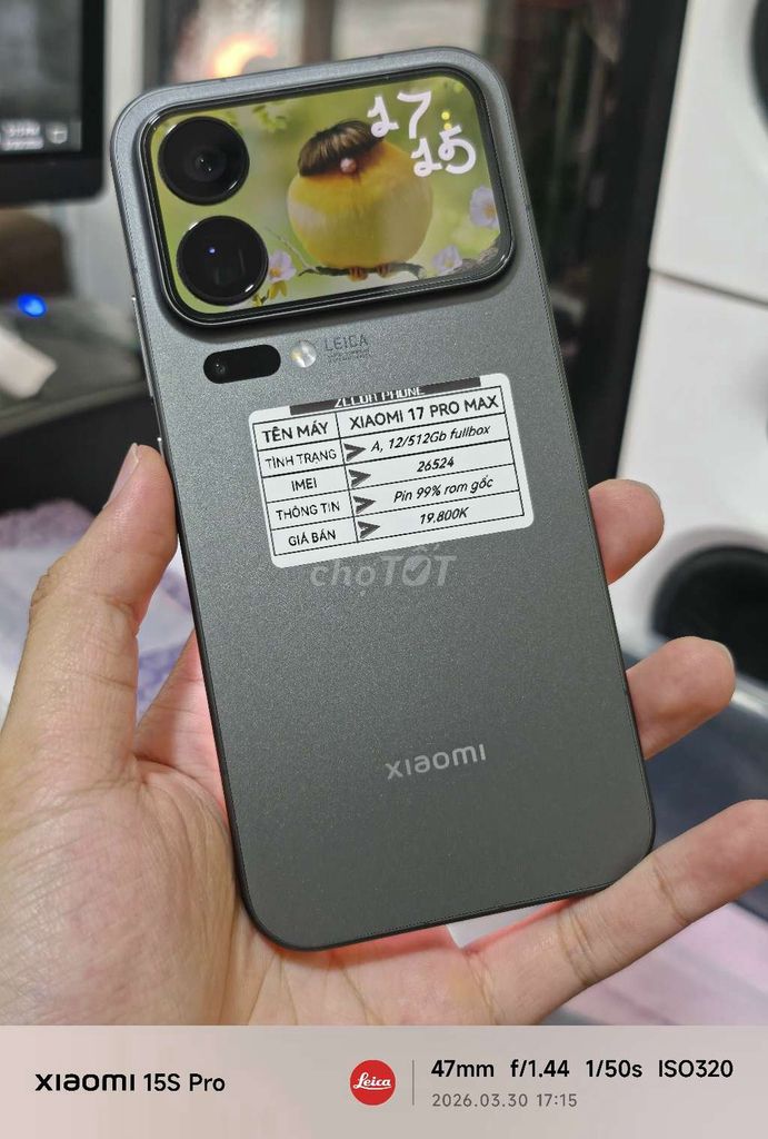 Xiaomi 17 Pro Max 12/512GB Fullbox. Mua bán Điện thoại tại Quận Ninh Kiều Cần Thơ được đăng bởi Zelda Phone hình 1