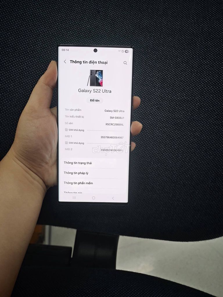 Samsung Galaxy S22 Ultra 128GB Đen. Mua bán Điện thoại tại Quận 5 Tp Hồ Chí Minh được đăng bởi Hội Đồ Điện Tử hình 1