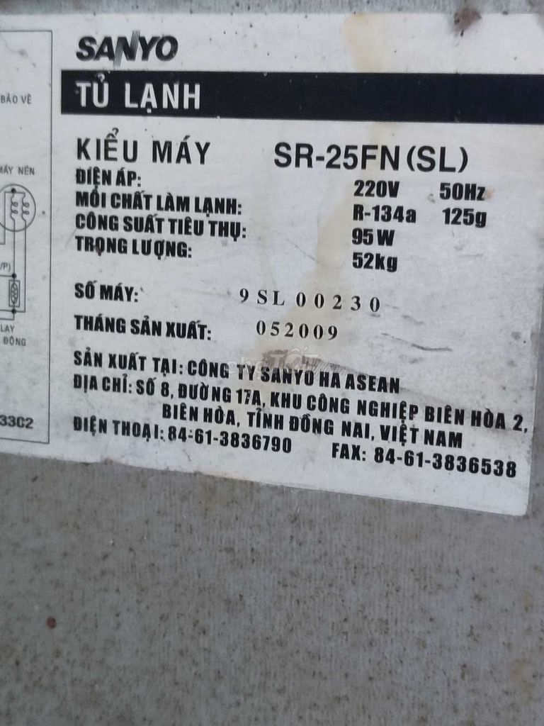 Tủ lạnh Sanyo đang sử dụng. Mua bán Tủ lạnh tại Huyện Củ Chi Tp Hồ Chí Minh được đăng bởi Vương Lương Thiện hình 2