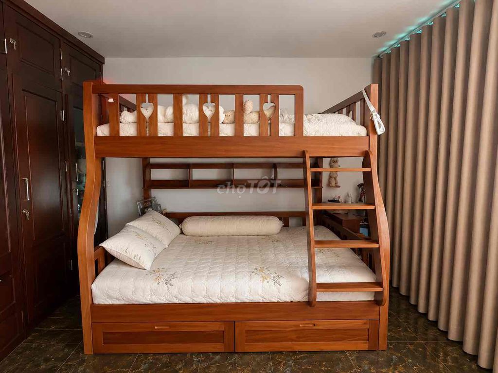 Giường tầng Gỗ xoan đào Nâu 1m2 x 2m. Mua bán Giường, chăn ga gối nệm tại Quận Long Biên Hà Nội được đăng bởi Mai hình 1