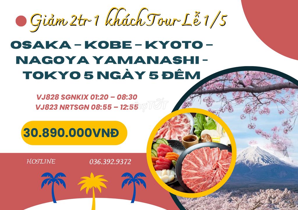 GIẢM 2TR TOUR LỄ OSAKA - KYOTO - PHÚ SĨ-TOKYO 5N5Đ