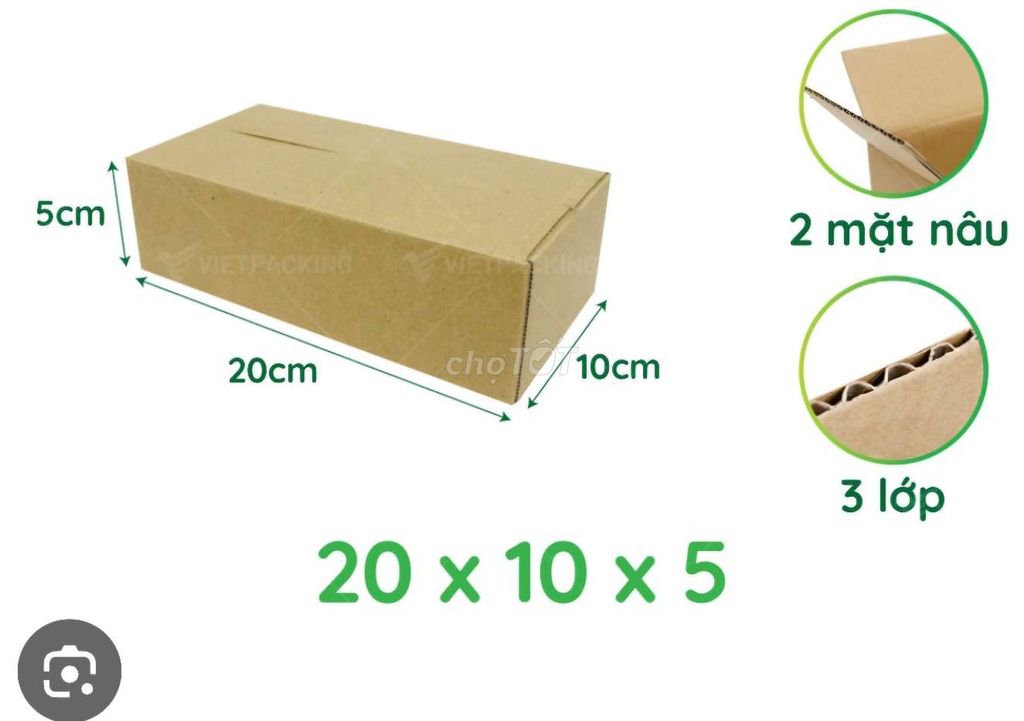 Dư hộp carton 20 x 10 x 5 cm 3 lớp gói hàng