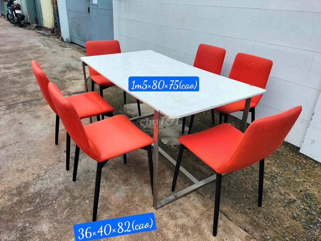 Bộ bàn ăn mặt đá 6 ghế. Mua bán Bàn ghế tại Quận 12 Tp Hồ Chí Minh được đăng bởi Tường Vy hình 1