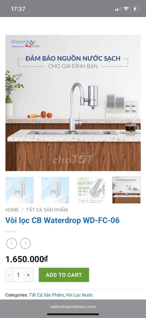 Lõi lọc nước tại vòi Waterdrop WD-FC-06. Mua bán Thiết bị vệ sinh, nhà tắm tại Huyện Trảng Bom Đồng Nai được đăng bởi Bình Phan hình 1