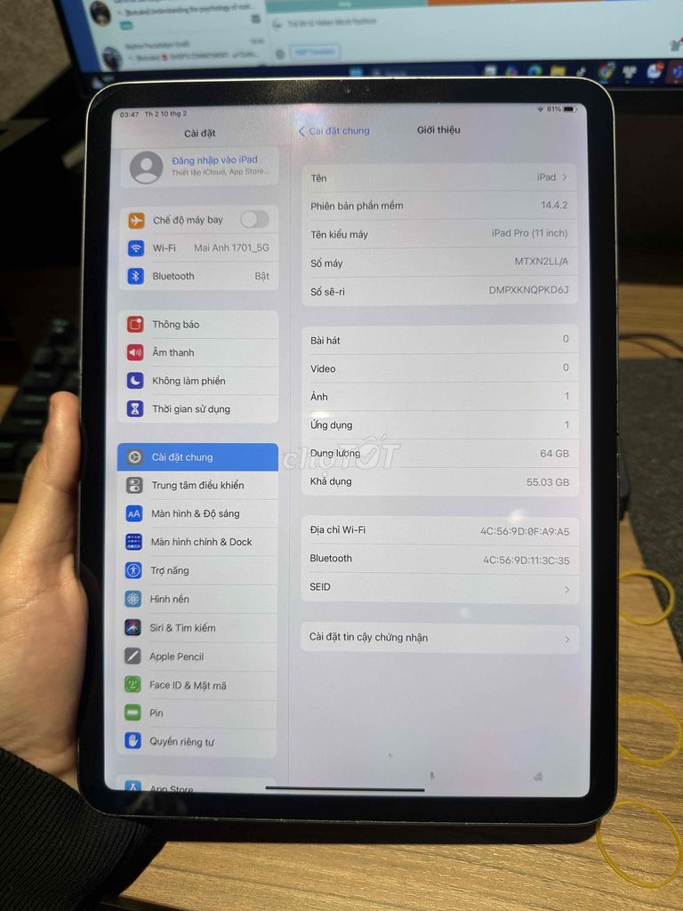 Ipad pro 11in 2018