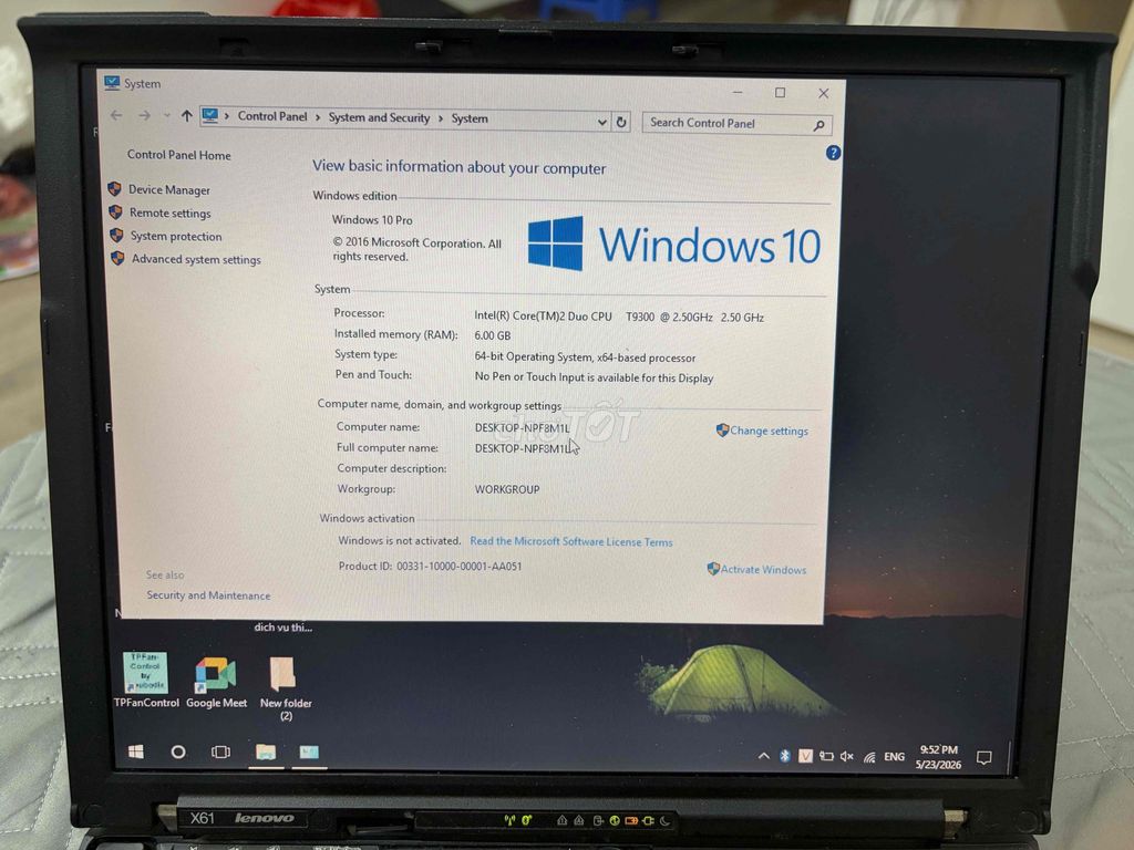 Lenovo ThinkPad X61 Core 2 Duo T9300, 6GB sưu tầm. Mua bán Laptop tại Quận Hoàng Mai Hà Nội được đăng bởi Vu hình 1