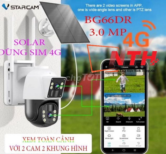 Camera Vstarcam BG66DR 3 MP - SOLAR 4G Sỉ lẻ L.Hệ