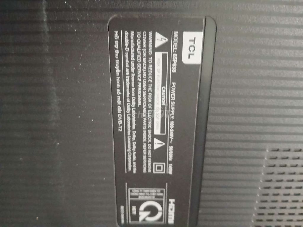 Tivi TCL 65P638 Hỏng màn hình. Mua bán Tivi, Âm thanh tại Quận Bình Tân Tp Hồ Chí Minh được đăng bởi Lỡ Bươk hình 1