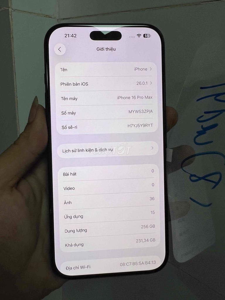 16 Pro Max 256GB Đen pin 95... Mua bán Điện thoại tại Thành phố Tân An Long An được đăng bởi lê văn thái hình 1