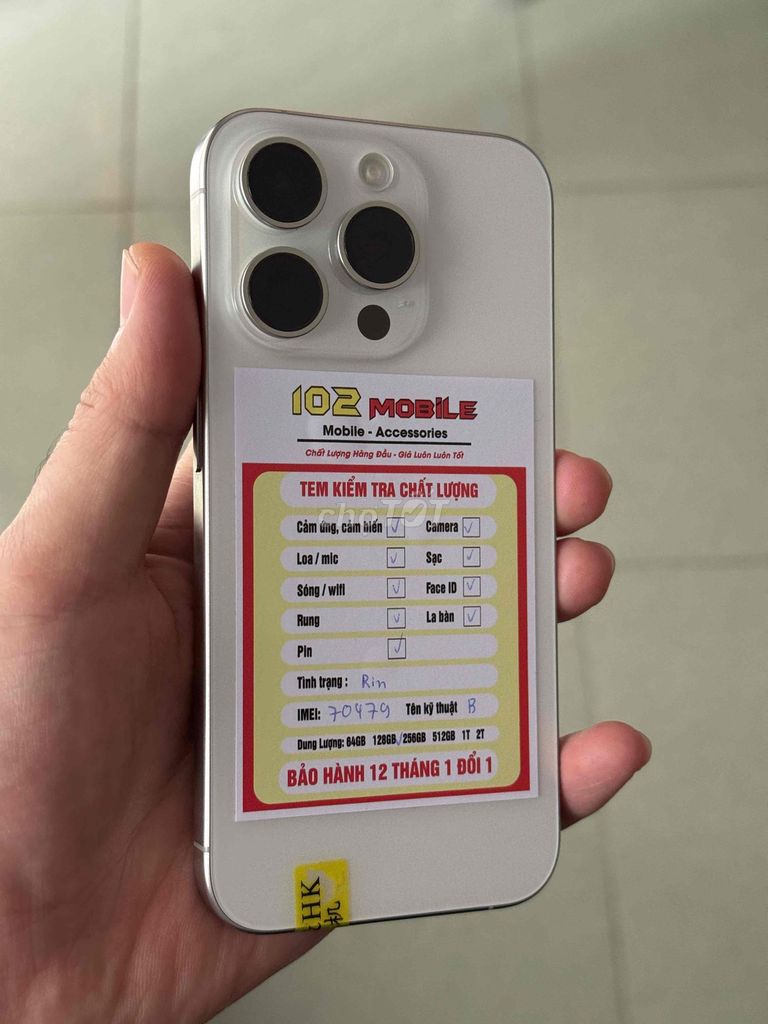 iPhone 15 Pro 128GB Trắng máy đẹp keng chuẩn zin. Mua bán Điện thoại tại Thành phố Buôn Ma Thuột Đắk Lắk được đăng bởi Nguyễn Hoàng hình 1