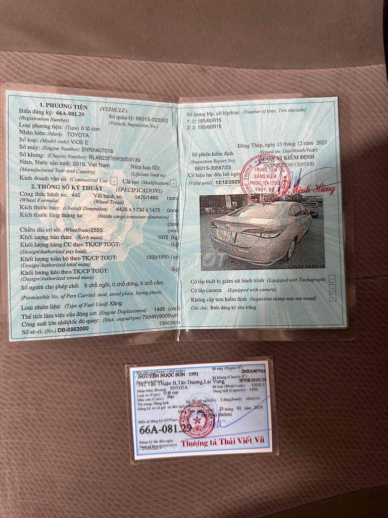 Cần bán Vios 1.5MT đời:12/2019 xe mòt đời chủ. Mua bán Ô tô tại Quận Cái Răng Cần Thơ được đăng bởi ÔTÔ PHÚC SƠN  TP CẦn Thơ  hình 20