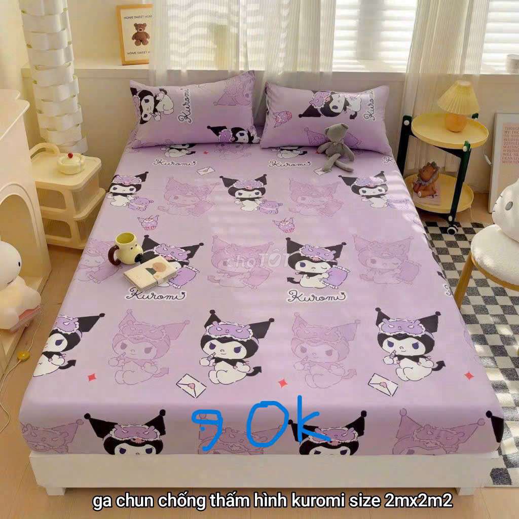 Ga chun chống thấm Kuromi Tím 2mx2m2. Mua bán Giường, chăn ga gối nệm tại Quận Nam Từ Liêm Hà Nội được đăng bởi Chu Bảo Ngọc Diệp hình 1