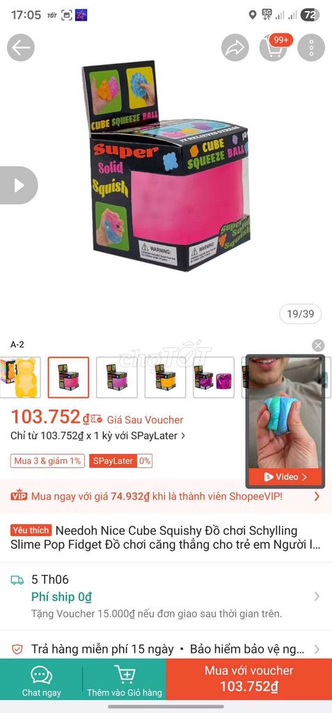 Đồ chơi giảm căng thẳng Needoh Nice Cube Squishy. Mua bán Sở thích khác tại Quận Hà Đông Hà Nội được đăng bởi Tran Linh hình 1