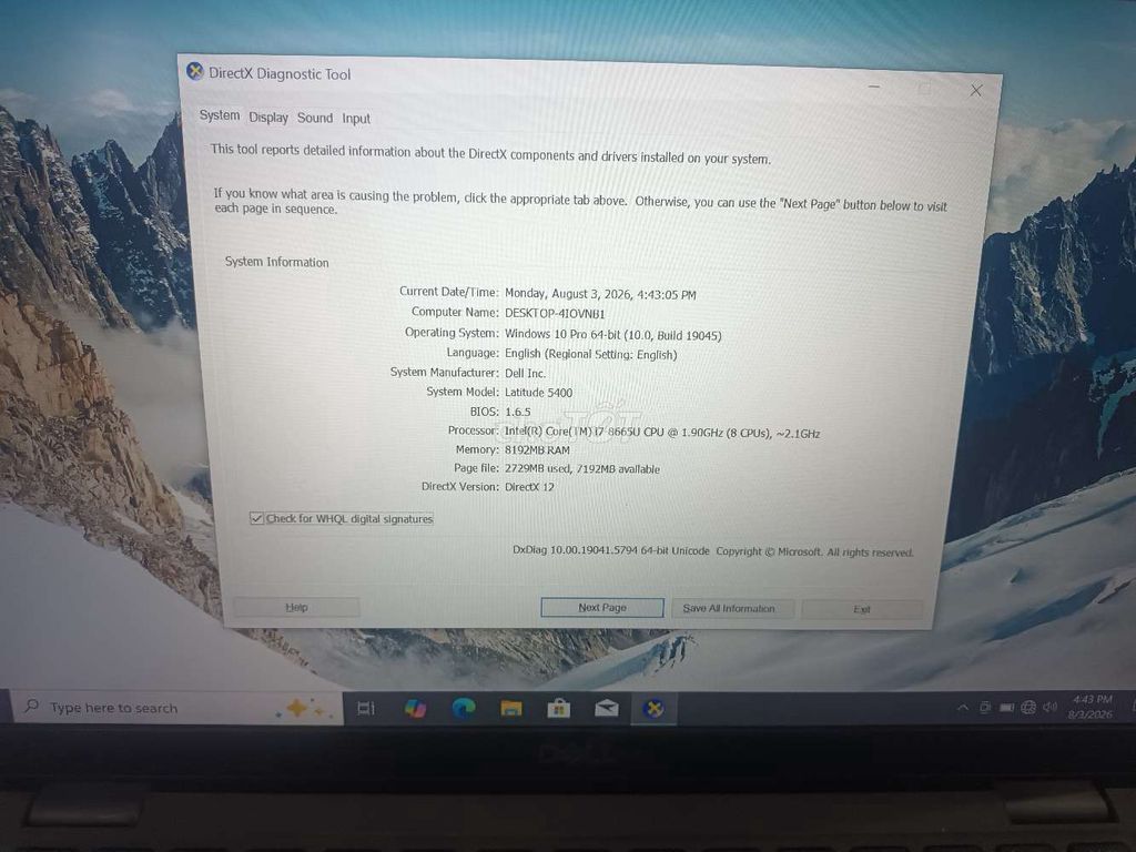 Dell Latitude 5400 i7-8665U ram8GB/256GB. Mua bán Laptop tại Quận Hải Châu Đà Nẵng được đăng bởi Anh Lý hình 1