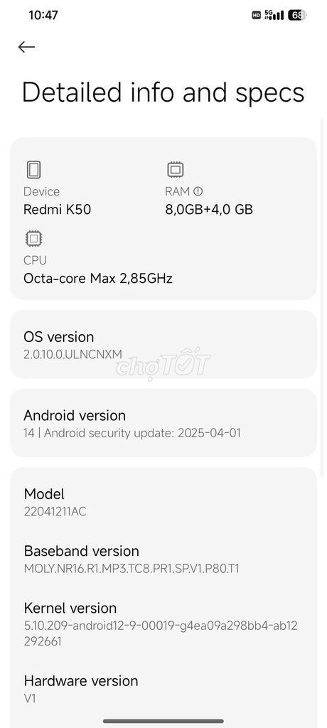 Xiaomi K50 8GB/128GB Vỡ lưng. Mua bán Điện thoại tại Huyện Hoằng Hóa Thanh Hóa được đăng bởi Dungz Nguyễn hình 1