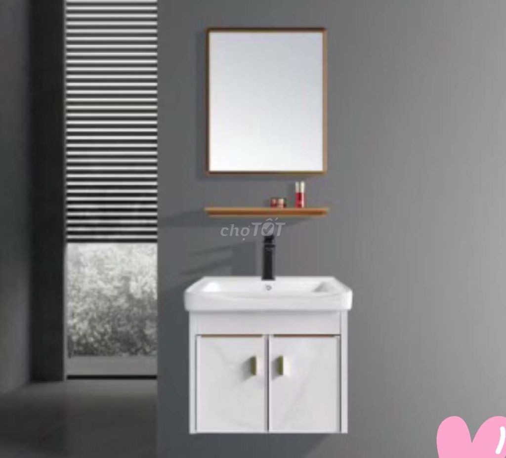 TỦ LAVABO TREO TƯỜNG BẰNG NHÔM NHỎ KT 50x36