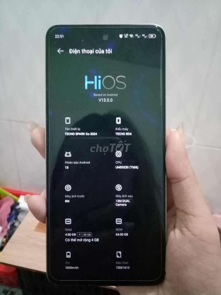 Tecno 64GB Vàng