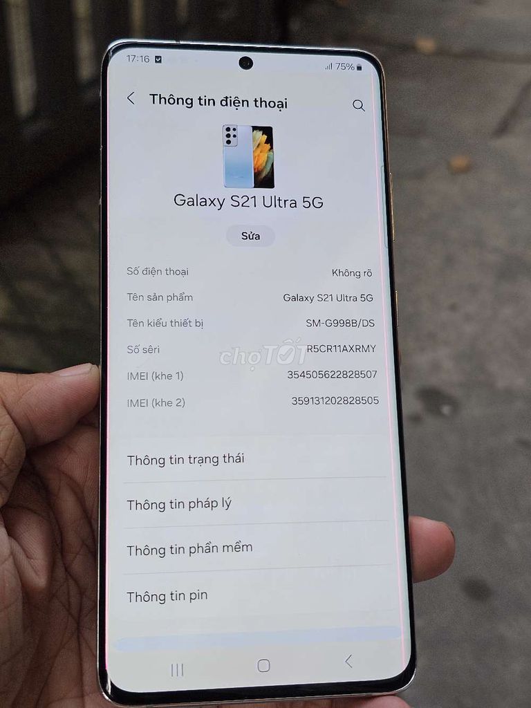  Galaxy S21 Ultra 5G 128GB 12GB VN zin toàn bộ . Mua bán Điện thoại tại Quận 8 Tp Hồ Chí Minh được đăng bởi Thiên Hòa mobile  hình 1