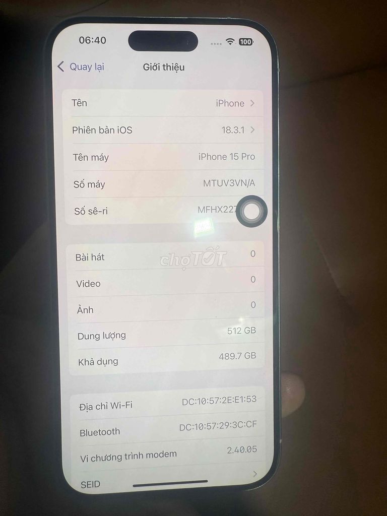 iPhone 15 Pro 512GB Quốc Tế Zin Đẹp 99%