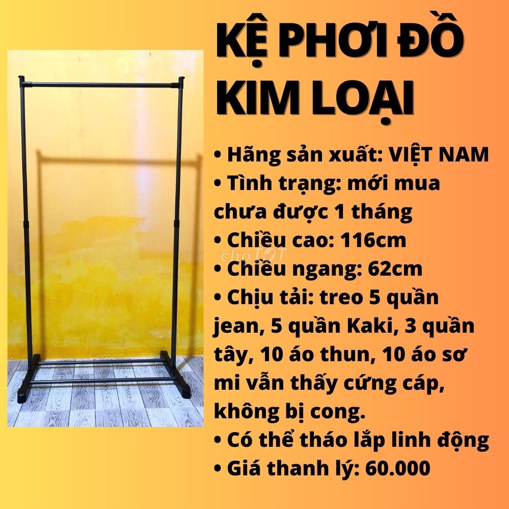 Kệ phơi đồ kim loại chắc chắn. Mua bán Nội thất, đồ gia dụng khác tại Huyện Ninh Hải Ninh Thuận được đăng bởi Yo hình 1