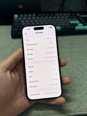 iPhone 15 128GB vn Đen 86% zin áp