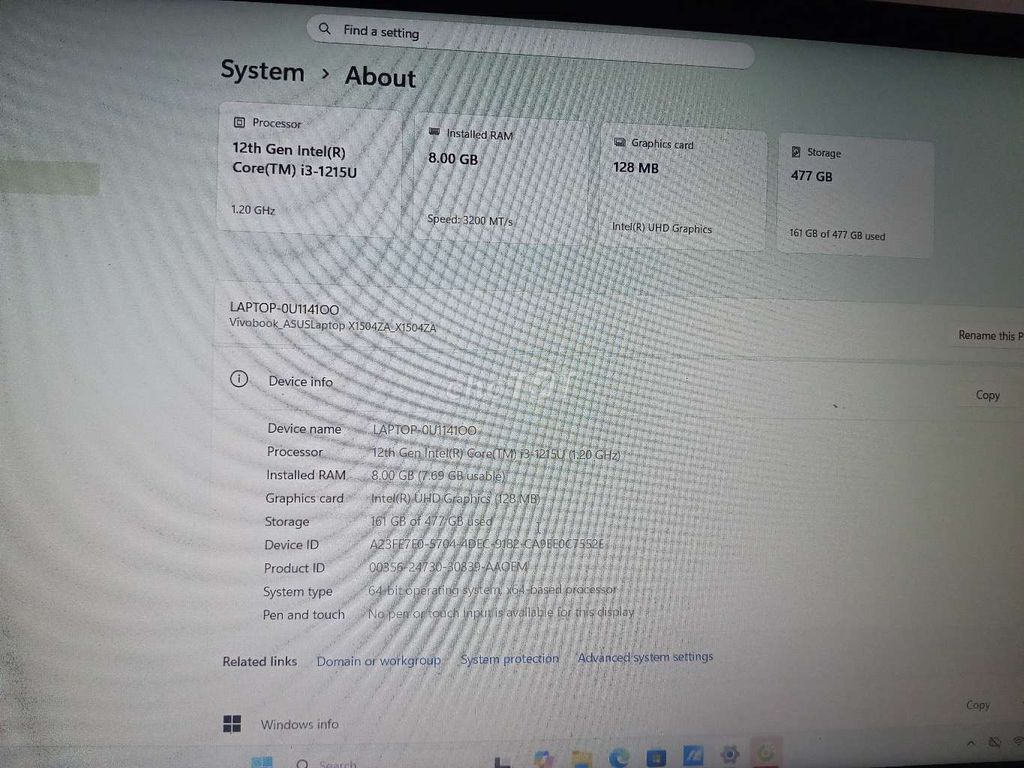 Asus X1504ZA i3-1215U 8GB/477GB Xám 98%. Mua bán Laptop tại Huyện Nhơn Trạch Đồng Nai được đăng bởi Trần Văn Phúc  hình 1