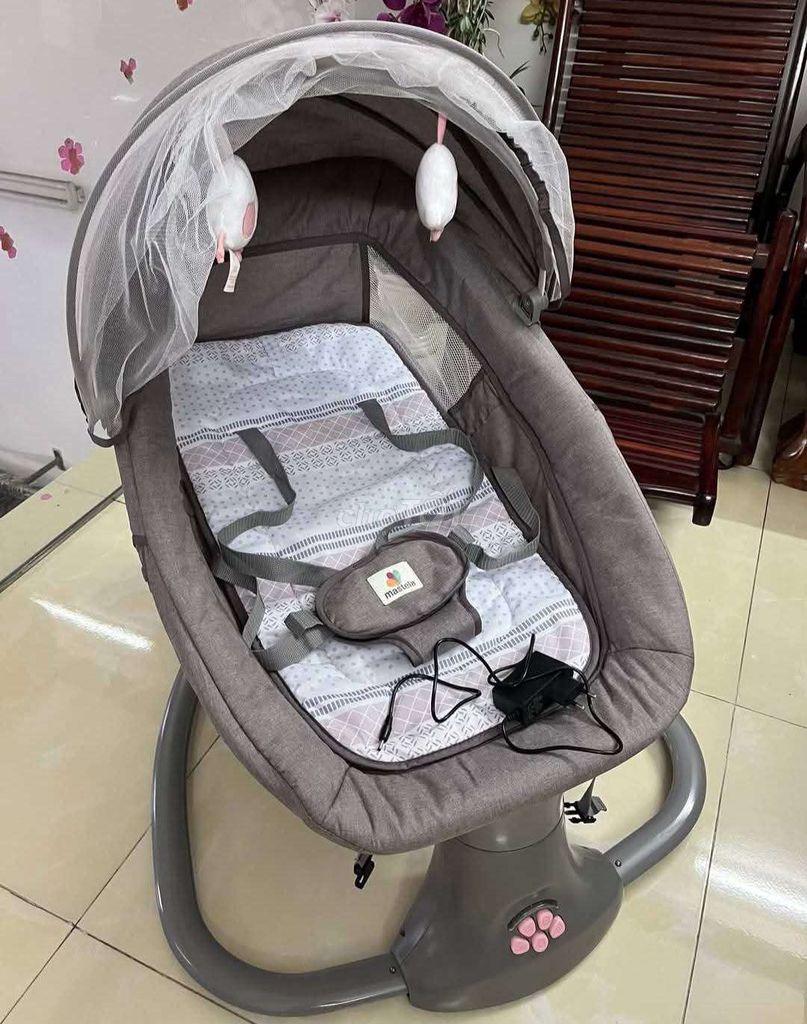 Nôi điện Mastela Xám có nhạc mùng. Mua bán Mẹ và bé tại Quận 11 Tp Hồ Chí Minh được đăng bởi Trần Khả Doanh  hình 1